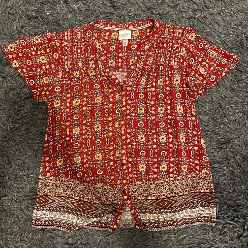 Knox Rose Flutter Sleeve Floral Blouse